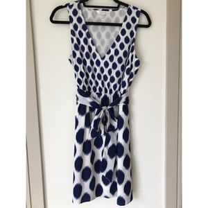 Navy and White Polka dot dress